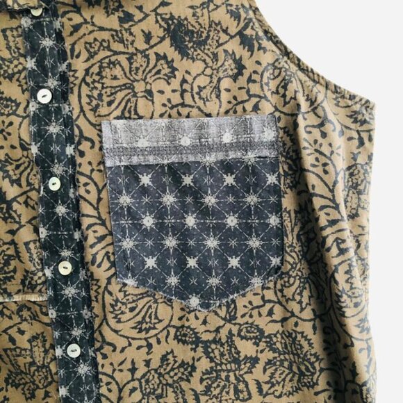 Free People Intimately Free Batik Print Sleeveless Tunic Blouse Size Small - Picture 2 of 8